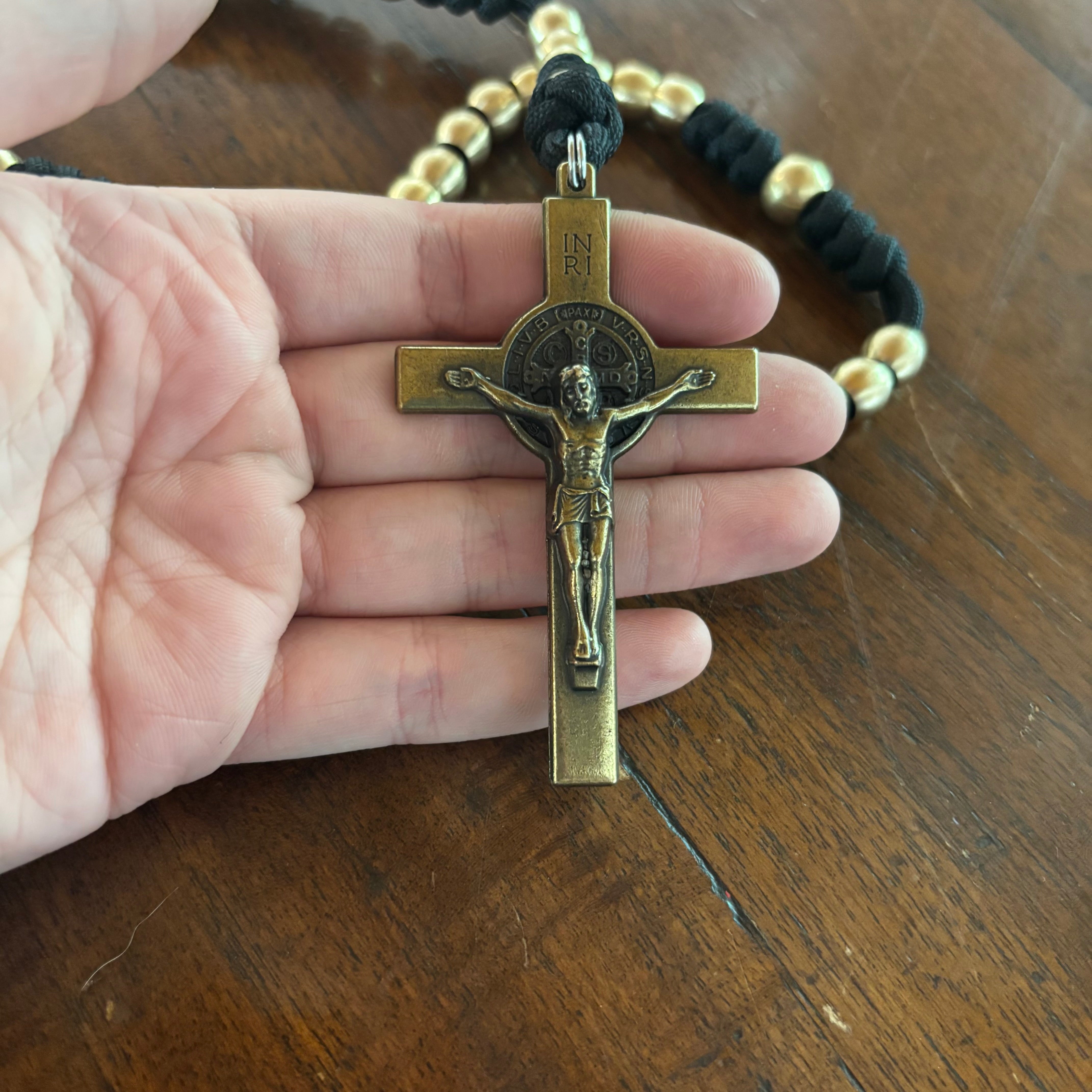Weapon for these Times: Brass Memento Mori Paracord Rosary