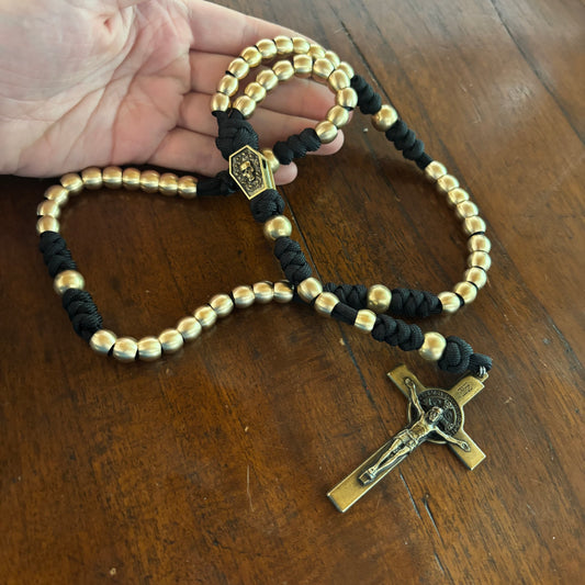 Weapon for these Times: Brass Memento Mori Paracord Rosary