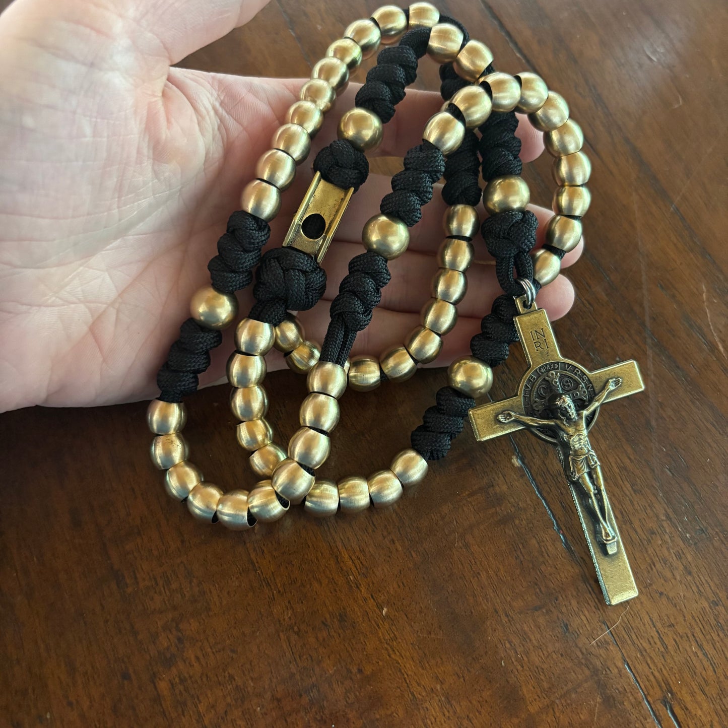 Weapon for these Times: Brass Memento Mori Paracord Rosary