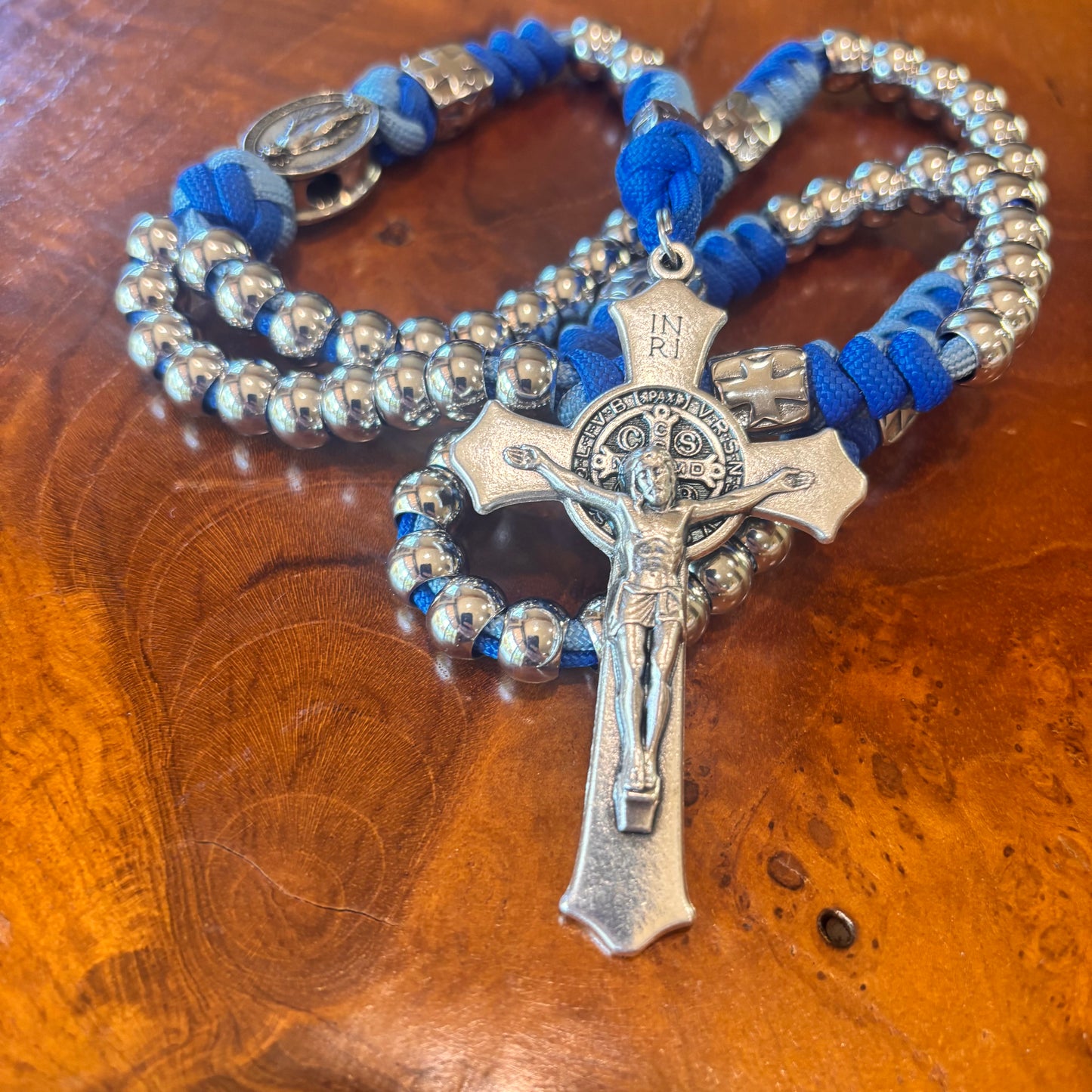 Weapon for these Times: Stainless Steel Miraculous Medal Marian Paracord Rosary