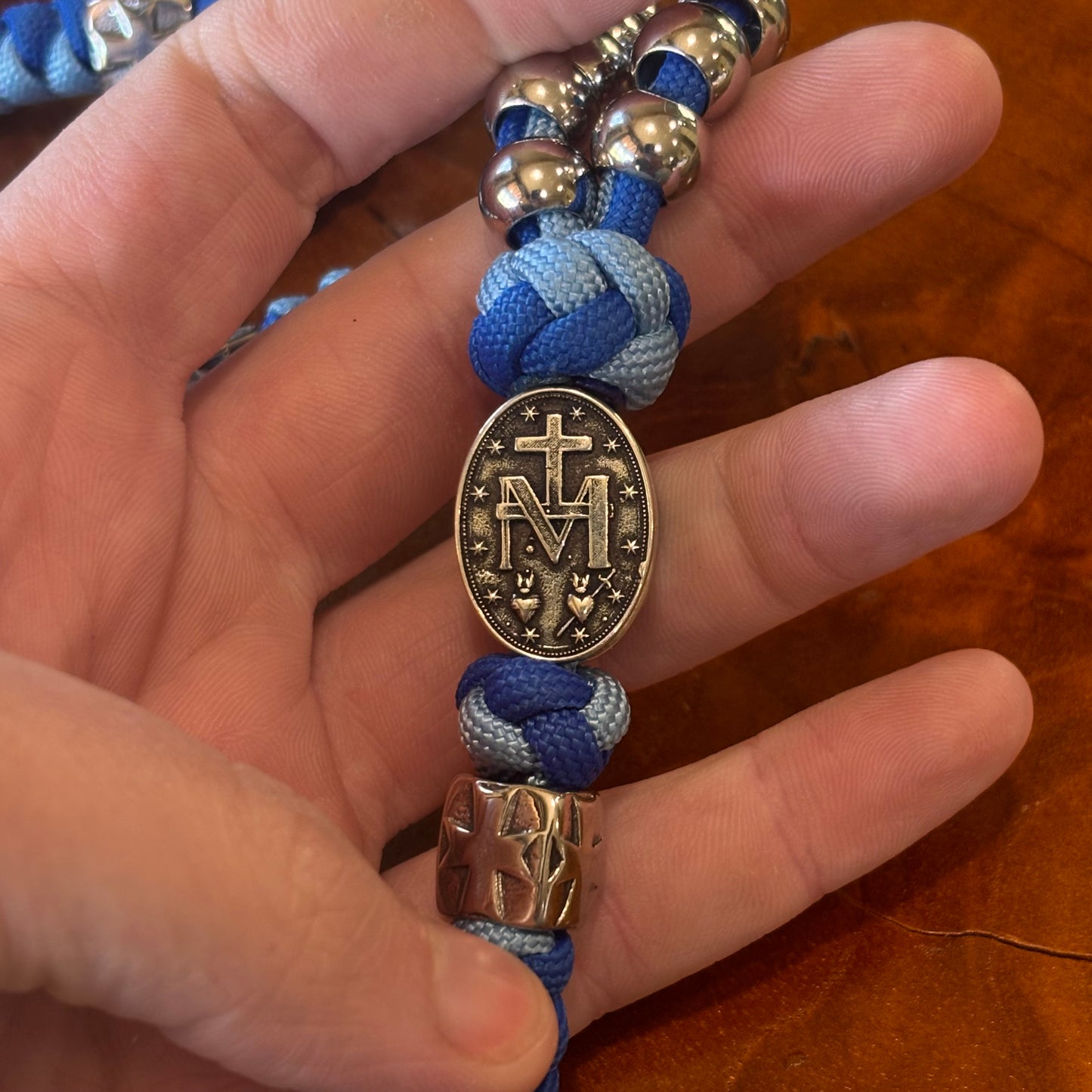 Weapon for these Times: Stainless Steel Miraculous Medal Marian Paracord Rosary