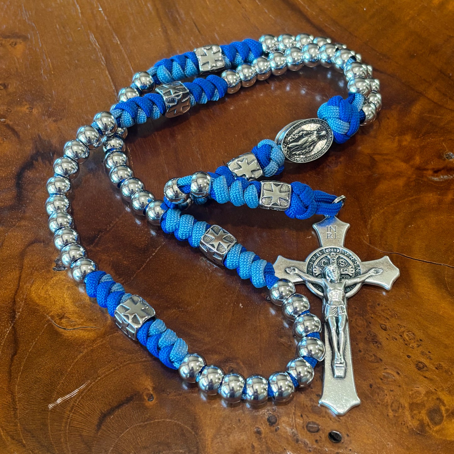 Weapon for these Times: Stainless Steel Miraculous Medal Marian Paracord Rosary