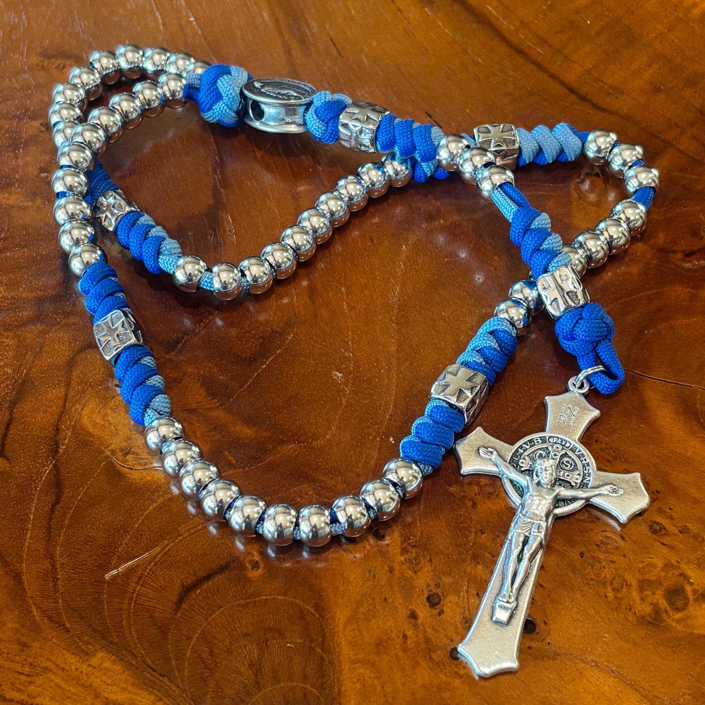 Weapon for these Times: Stainless Steel Miraculous Medal Marian Paracord Rosary